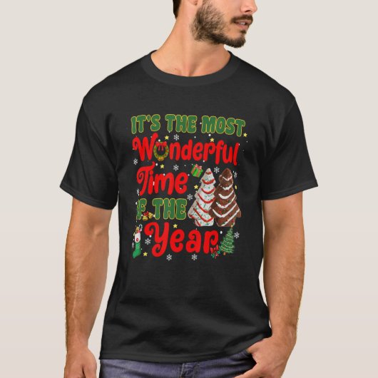 The Most Wonderful Christmas Snack Cake Time Of Th T-shirt (Voorkant)