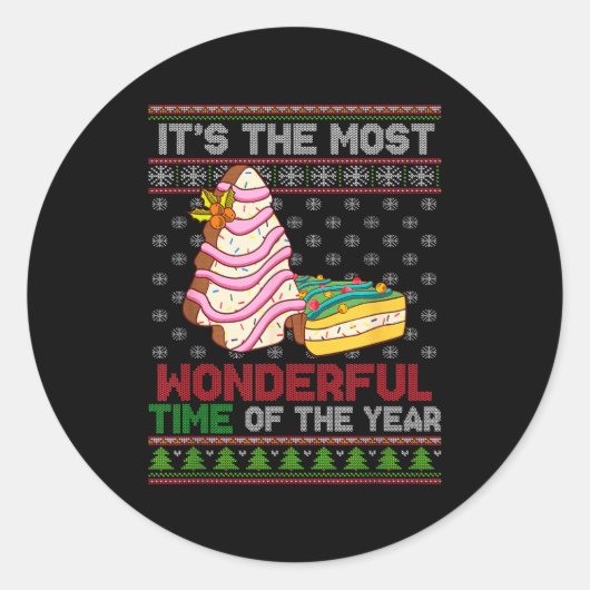 The Most Wonderful Time Of The Year Christmas Tree Ronde Sticker (Voorkant)