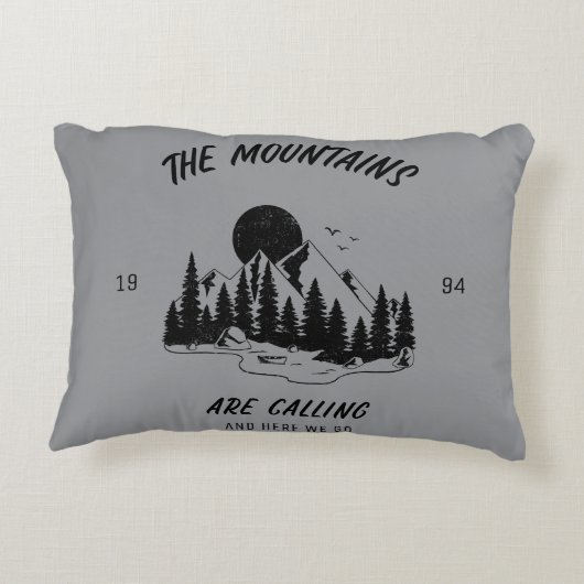 The mountains are calling and here we go accent kussen (Achterkant)
