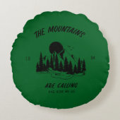 The mountains are calling and here we go rond kussen (Voorkant)