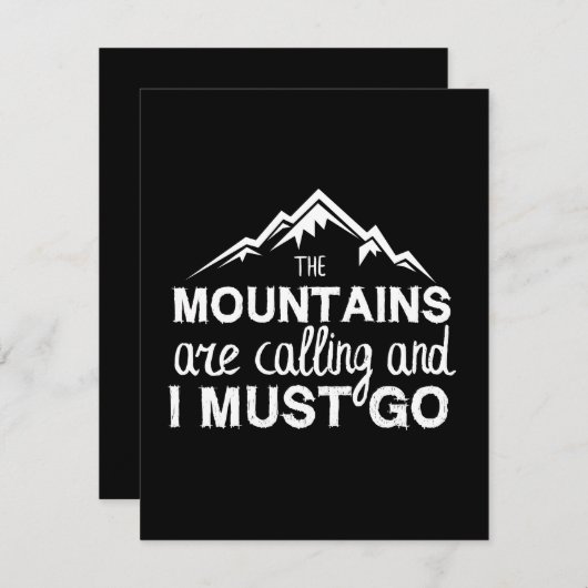 The Mountains Are Calling And I Must Go Save The Date (Voorkant / Achterkant)