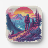 the mountains Birthday or Shower Papieren Bordje (Voorkant)