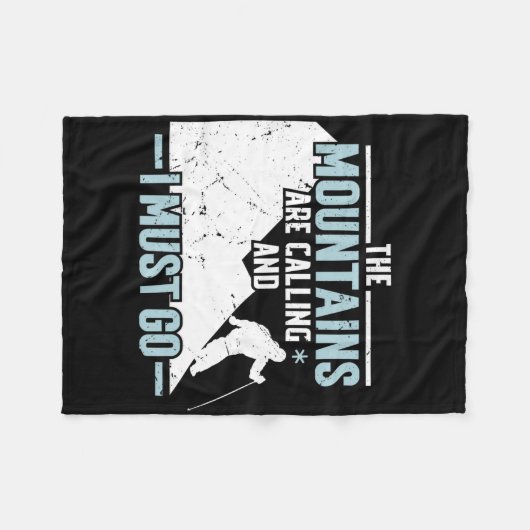 The Mountains Calling Fleece Deken (Voorkant (Horizontaal))