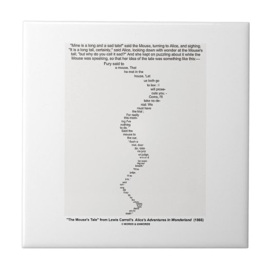The Mouse's Tale van Lewis Carroll Wonderland Tegeltje (Voorkant)