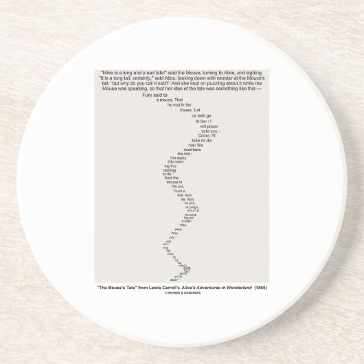 The Mouse's Tale van Lewis Carroll Wonderland Zandsteen Onderzetter (Voorkant)