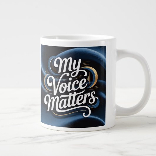 The Mover & Shaker My Voice Matters beroemd gemaak Grote Koffiekop (Rechts)