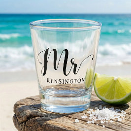 The Mr Newlywed Custom Groom Gift Shot Glas