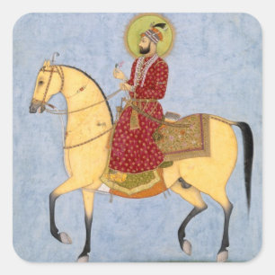 The Mughal Emperor Farrukhsiyar (1683-1719) (r.171 Vierkante Sticker