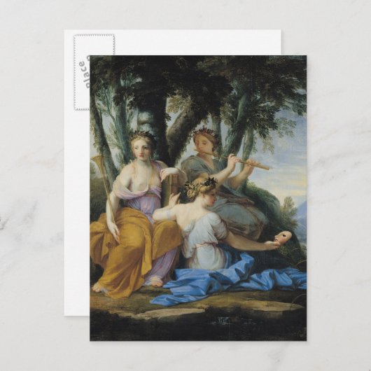 The Muses, Clio, Europe en Thalia, c.1652-55 Briefkaart (Voorkant / Achterkant)