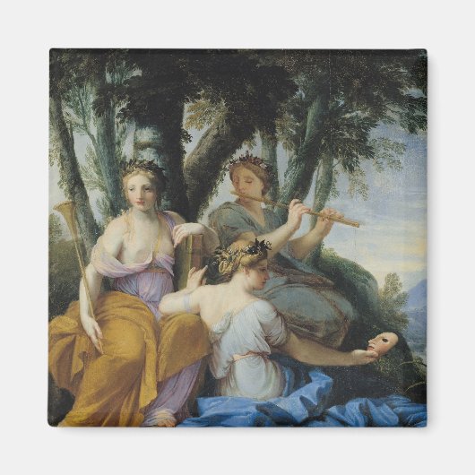 The Muses, Clio, Europe en Thalia, c.1652-55 Magneet (Voorkant)