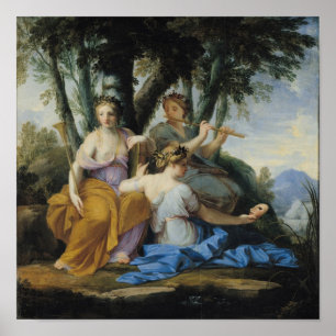 The Muses, Clio, Europe en Thalia, c.1652-55 Poster