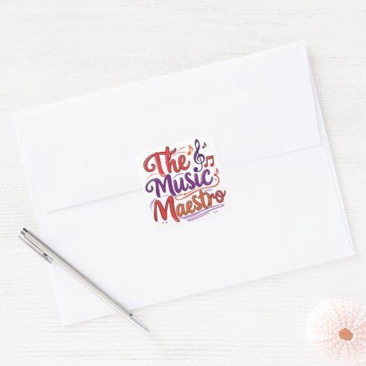 The music maestro vierkante sticker (Envelop)