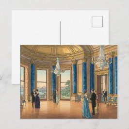 The Music Room of Buckingham Japanese Woodblock Pr Briefkaart