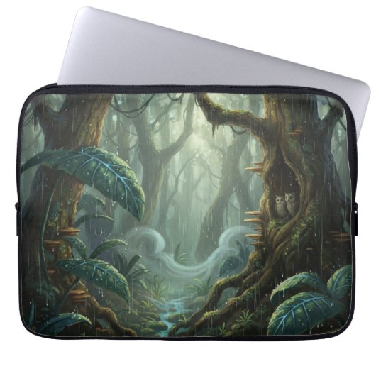 The mysterious forest Electronics Bag Laptop Sleeve (Voorkant)