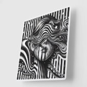 The mystery girl clock vierkante klok (Hoek)