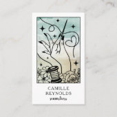 The Mystical Seamstress Tailor Tarot Business Card Visitekaartje (Voorkant)