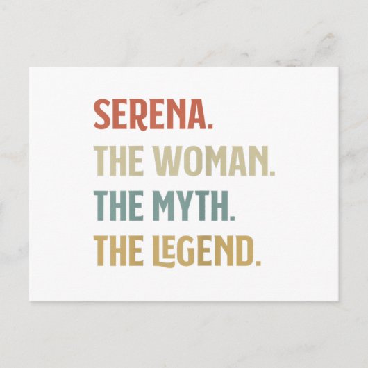 The Name Is Serena The Woman The Myth And The Lege Briefkaart (Voorkant)