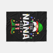 The Nana Elf Christmas Family Pajama Party  Fleece Deken (Voorkant (Horizontaal))