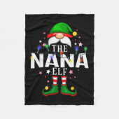 The Nana Elf Christmas Family Pajama Party  Fleece Deken (Voorkant)