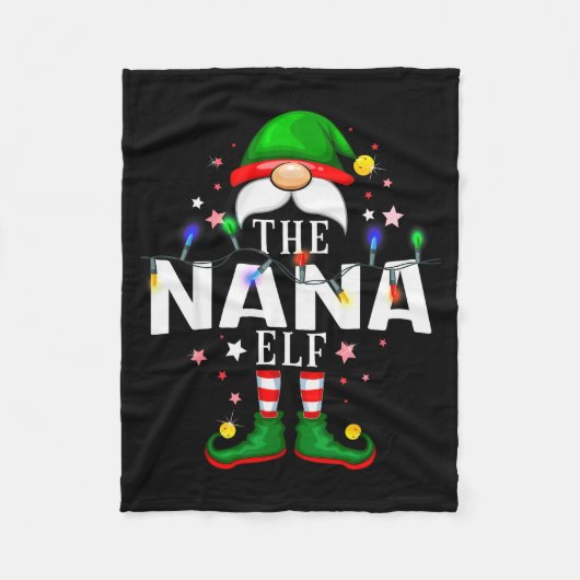 The Nana Elf Christmas Family Pajama Party  Fleece Deken (Voorkant)