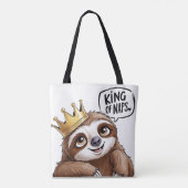 The Nap King - Een stijlvolle luiaard! Tote Bag (Achterkant)