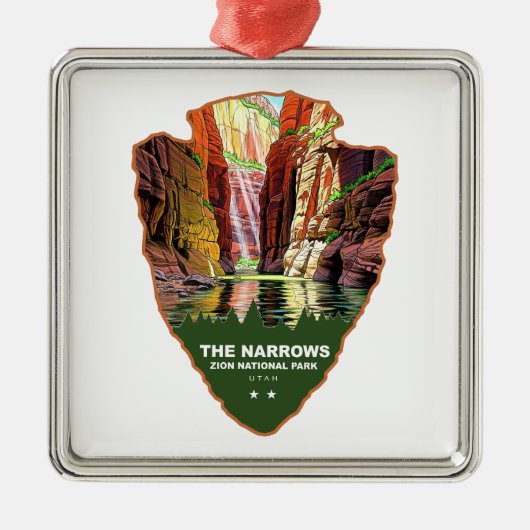 The Narrows Zion National Park Arrowhead Metalen Ornament (Voorkant)