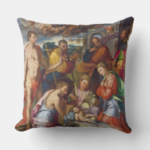 The Natitivity, 1534 (olie op het paneel) Kussen