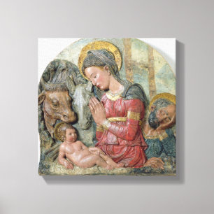The Natitivity, c.1460 (geschilderd terracotta) Canvas Afdruk