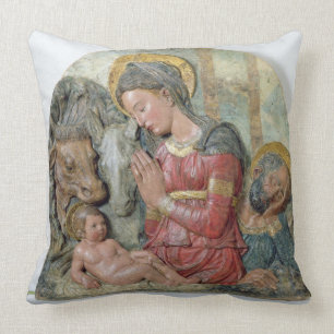 The Natitivity, c.1460 (geschilderd terracotta) Kussen