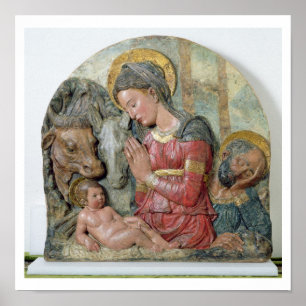 The Natitivity, c.1460 (geschilderd terracotta) Poster