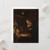 The Nativity at Night (Birth of Jesus, Christmas) Kaart (Voorkant / Achterkant in situ)