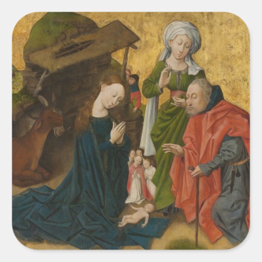 The Nativity, circa 1460 Vierkante Sticker (Voorkant)