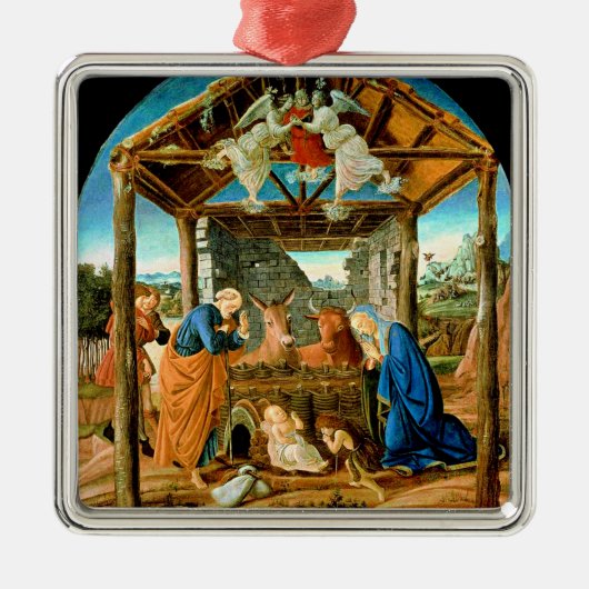 The Nativity, famous painting by Sandro Botticelli Metalen Ornament (Voorkant)
