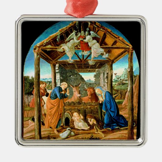 The Nativity, famous painting by Sandro Botticelli Metalen Ornament (Voorkant)