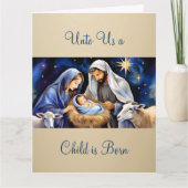 The Nativity of Baby Jesus Christmas Greetings Kaart (Voorkant)
