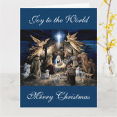The Nativity of Baby Jesus Christmas Greetings Kaart (Gele Bloem)