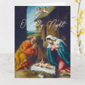 The Nativity of Baby Jesus Christmas Greetings Kaart (Gele Bloem)
