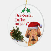 The Naughty Vizsla Kerstmis Ornament (Links)