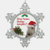 The Naughty Wire Fox Terrier-kerstversiering Tin Sneeuwvlok Ornament (Voorkant)