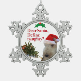 The Naughty Wire Fox Terrier-kerstversiering Tin Sneeuwvlok Ornament