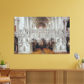 The Nave and Interior of Eglise Canvas Afdruk (Insitu (Woonkamer))