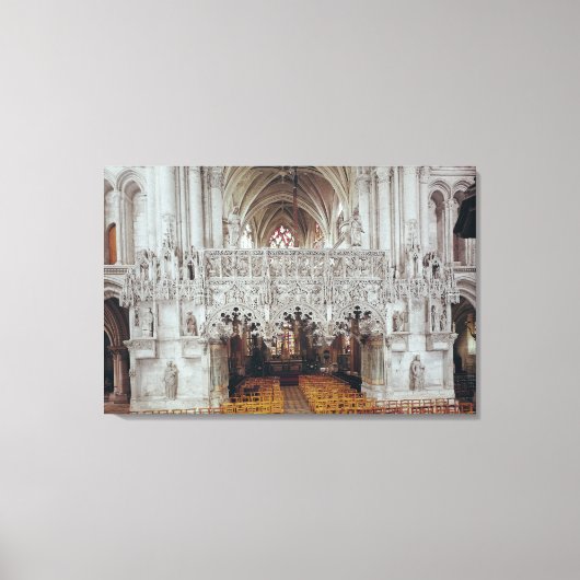 The Nave and Interior of Eglise Canvas Afdruk (Voorkant)