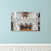 The Nave and Interior of Eglise Canvas Afdruk (Insitu (Houten vloer))