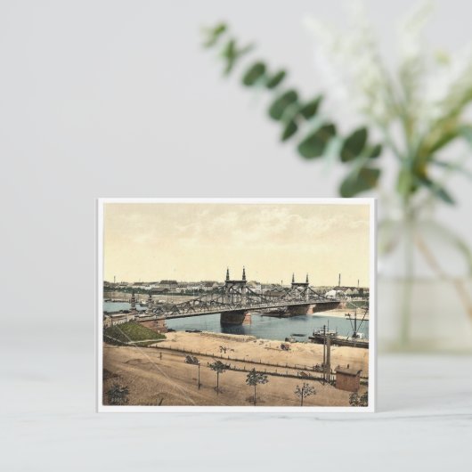 The Neckar Bridge, Mannheim, Baden, Duitsland magn Briefkaart (Staand voorkant)