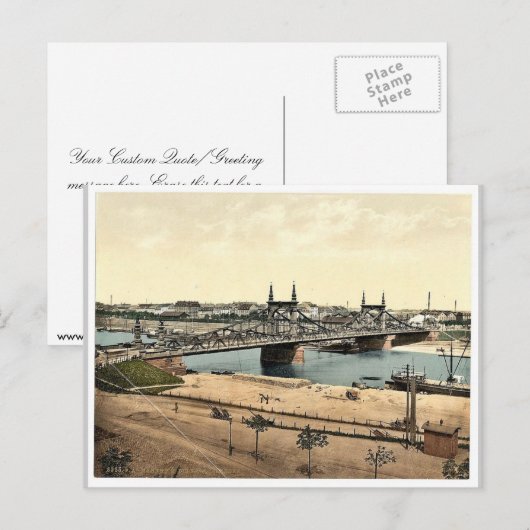 The Neckar Bridge, Mannheim, Baden, Duitsland magn Briefkaart (Voorkant / Achterkant)