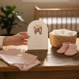 the nest is pink watercolor minimal baby shower kaart