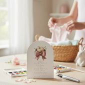 the nest is pink watercolor minimal baby shower kaart