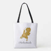 The Netherlands Map in Gold and Black Text Tote Bag (Achterkant)