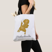 The Netherlands Map in Gold and Black Text Tote Bag (Dichtbij)