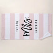 The New Mrs. | Personalized Bride Strandlaken (Voorkant)